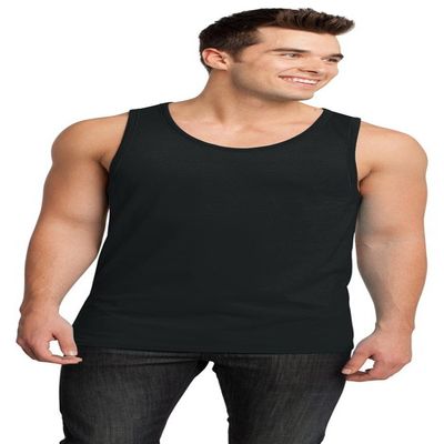 District Young Mens Cotton Ringer Tank, Black/Black, Medium