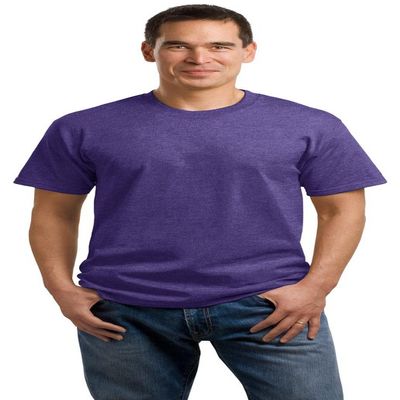 Port & Company Mens 5.4-oz 100% Cotton T-Shirt, Large, Heather Purple