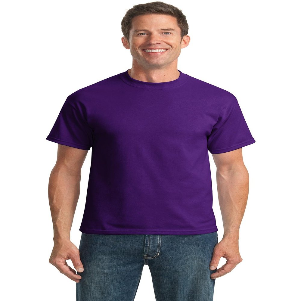 Port & Company Mens 50/50 Cotton/Poly T-Shirt, Small, Purple