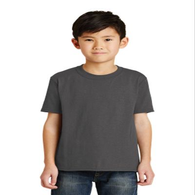 Port & Company Boys 50/50 Cotton/Poly T-Shirt, XS, Charcoal