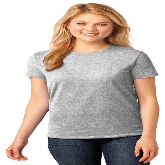 Port & Company Ladies 5.4-oz 100% Cotton T-Shirt, Ash, Large