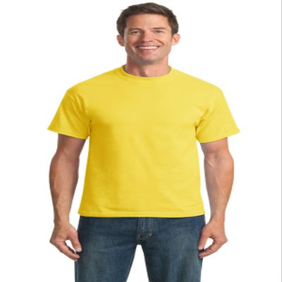 Port & Company Mens 50/50 Cotton/Poly T-Shirt, Large, Yellow
