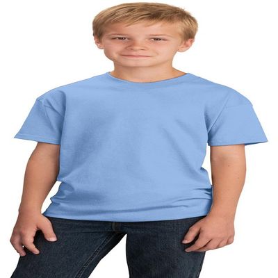Port & Company Youth 5.4-oz 100% Cotton T-Shirt, Light Blue, X-Small