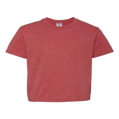 Jerzees boys Heavyweight Blend T-Shirt(29B)-VINTAGE HTH RED-S