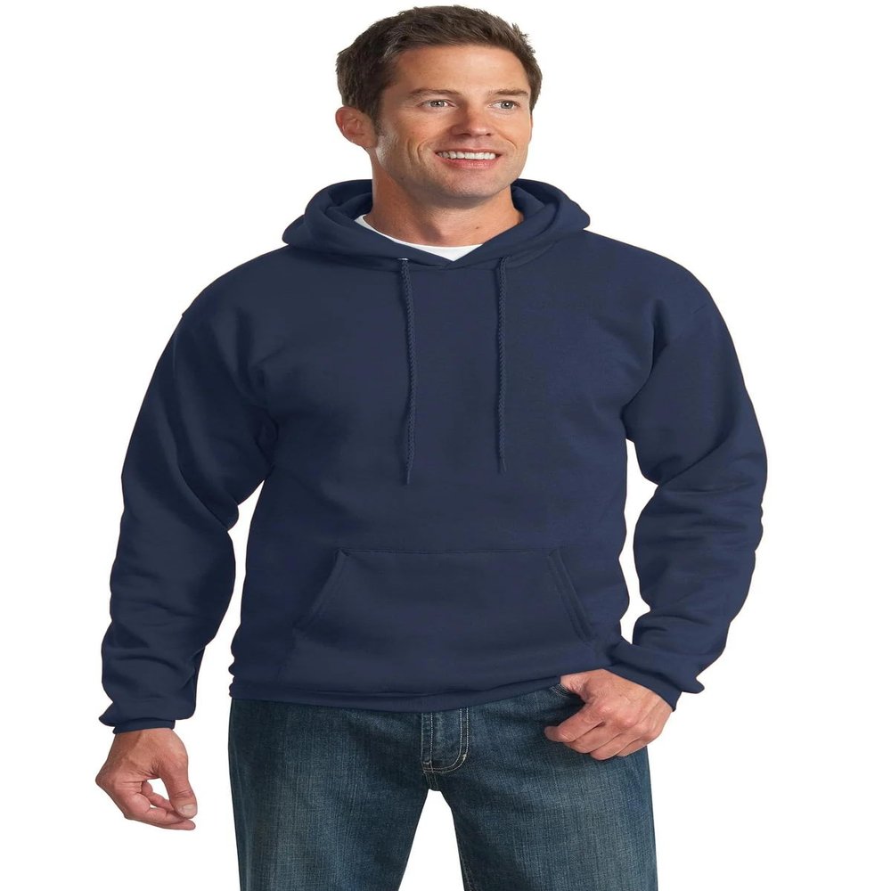 Port & Company Mens Tall Ultimate Hooded Sweatshirt, Navy, Large Tall