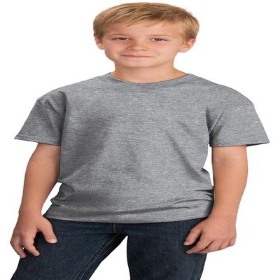 Port & Company Youth 5.4-oz 100% Cotton T-Shirt, Athletic Heather, Small