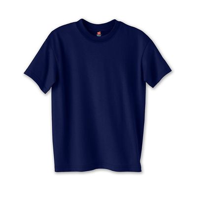 Hanes Boys ComfortBlend EcoSmart 50/50 Cotton/Poly T-Shirt, Medium, DP Navy