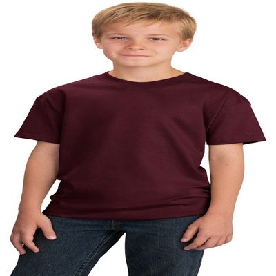 Port & Company Boys 5.4-oz 100% Cotton T-Shirt, Medium, Athletic Maroon