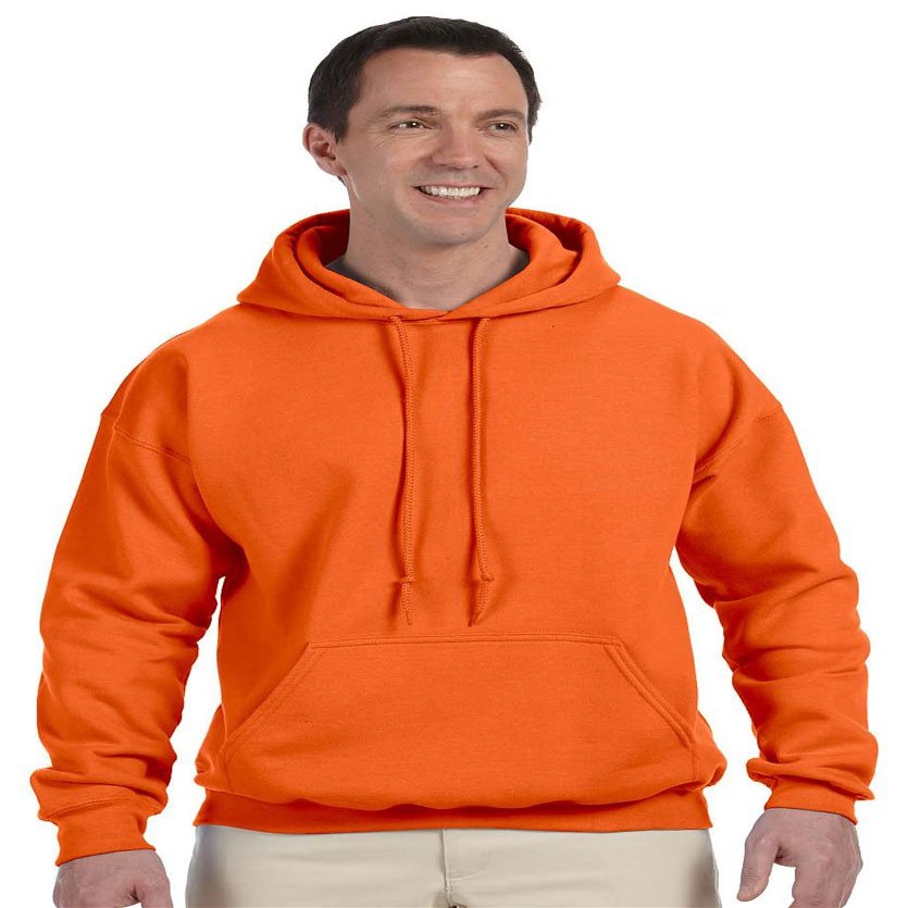 Gildan Mens DryBlend Pullover Hooded Sweatshirt, Medium, Orange