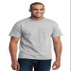 Port & Company Mens 50/50 Cotton/Poly T-Shirt with Pocket, Large, Ash view 1
