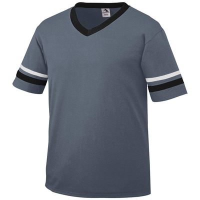 Augusta Sportswear Sleeve Stripe Jersey, Small, Graphite/BLK/WHT