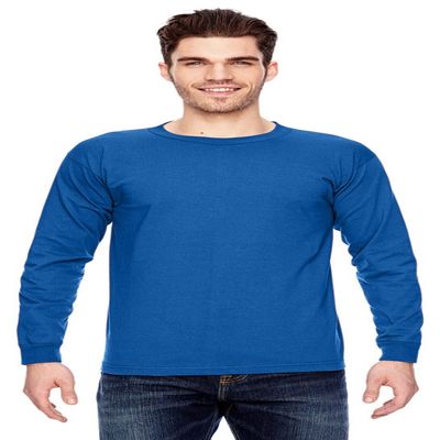 Bayside 6.1 oz. Long-Sleeve Basic T-Shirt, 4XL, ROYAL