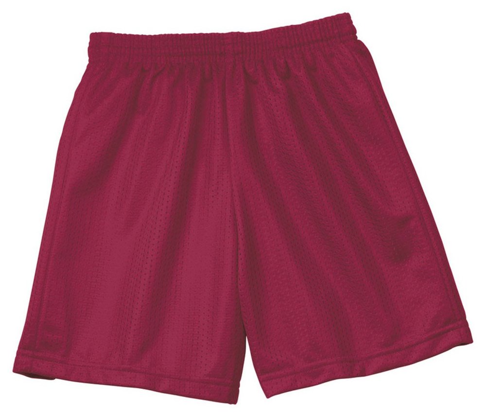 A4 Youth Six Inch Inseam Mesh Short, XL, Cardinal