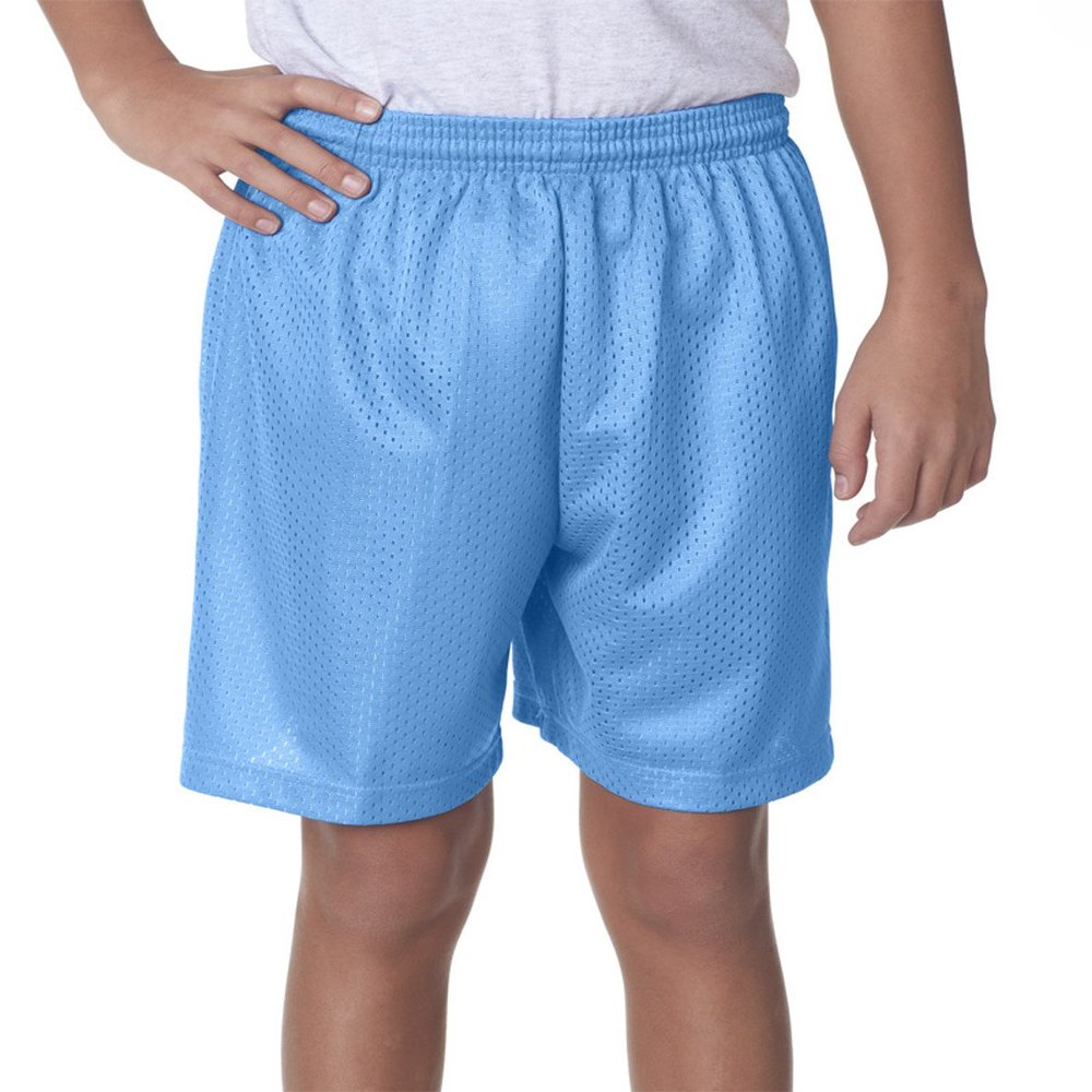 A4 Youth Six Inch Inseam Mesh Short, XS, Light Blue