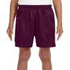 A4 Youth Six Inch Inseam Mesh Short, XS, Maroon view 1