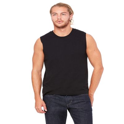 Bella + Canvas Men's Jersey Muscle Tank, XL, BLACK