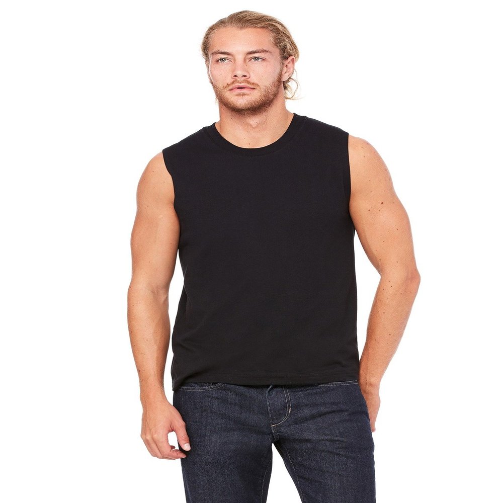 Bella + Canvas Men's Jersey Muscle Tank, XL, BLACK