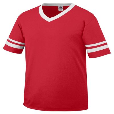 Augusta Sportswear Youth Sleeve Stripe Jersey, Large, Red/White