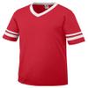 Augusta Sportswear Youth Sleeve Stripe Jersey, Large, Red/White view 1