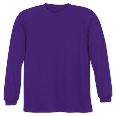 A4 Drop Ship Youth Long Sleeve Cooling Performance Crew, XL, Purple