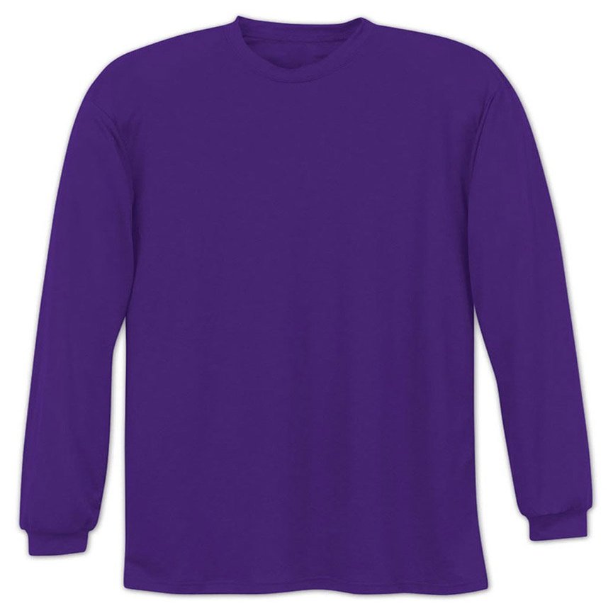 A4 Drop Ship Youth Long Sleeve Cooling Performance Crew, XL, Purple