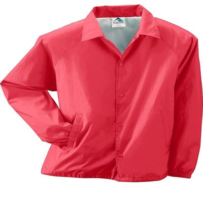 Augusta Sportswear Lined Nylon Coach's Jacket, Large, RED