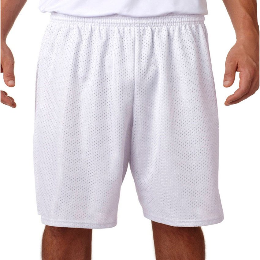 A4 Nine Inch Inseam Mesh Short, 4XL, White