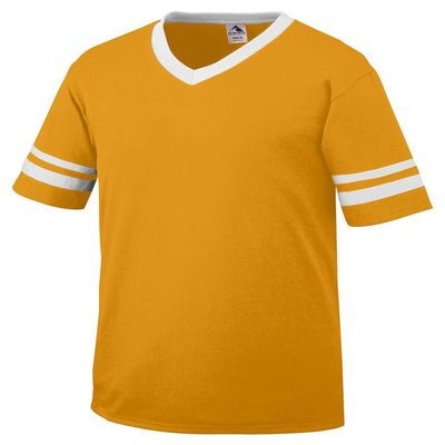 Augusta Sportswear Youth Sleeve Stripe Jersey, Medium, Gold/White