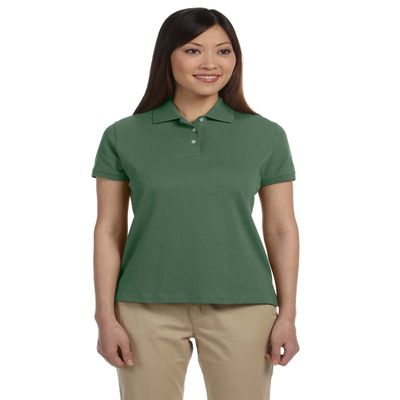 Devon & Jones Womens Solid Perfect Pima Interlock Polo D140SW -Dill L