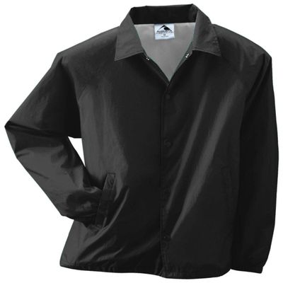 Augusta Sportswear Lined Nylon Coach's Jacket, Small, Black