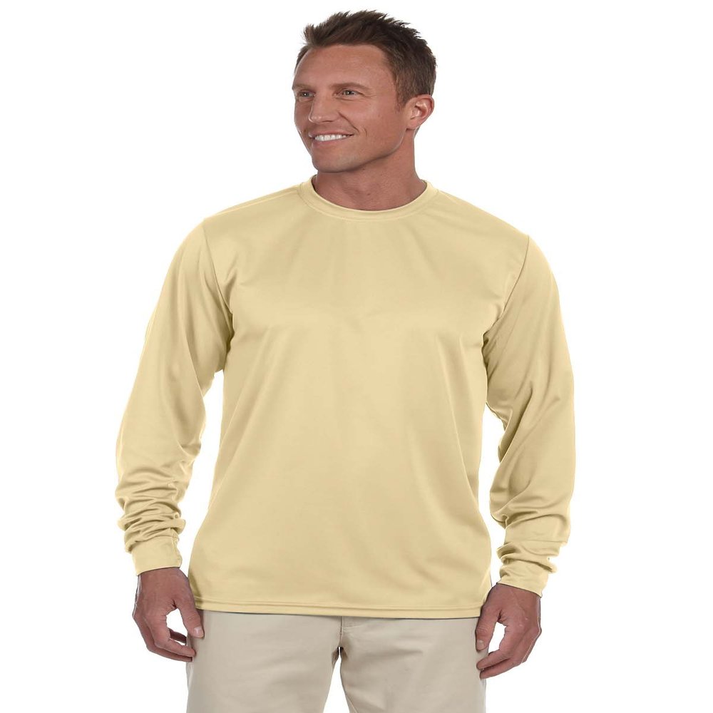 Augusta Sportswear Moisture-Wicking Long-Sleeve T-Shirt, Small, VEGAS GOLD