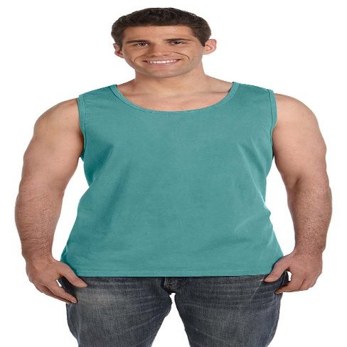 Comfort Colors Mens Modern/Fitted Tank-top-and-cami-shirts, Seafoam Blue, Medium US