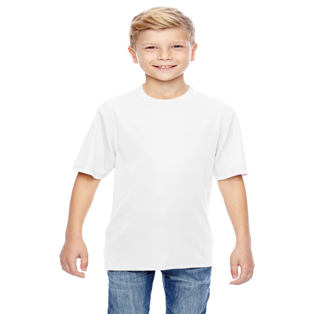 Augusta Sportswear Youth Wicking T-Shirt, Small, White