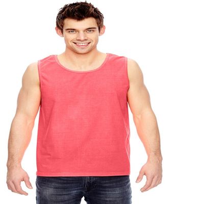 Comfort Colors Ringspun Garment-Dyed Tank, Small, NEON RED Orange