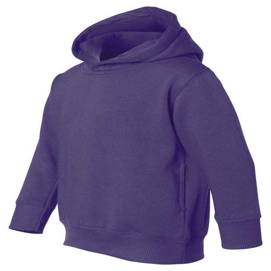 RABBIT SKINS Toddler's 7.5 oz. Fleece Pullover Hood, 2T, Purple