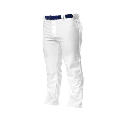 A4 Drop Ship Adult Pro Style Open Bottom Baggy Cut Baseball Pant, 2XL, White