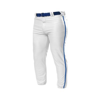A4 Drop Ship Youth Pro Style Elastic Bottom Baseball Pant, Small, White/Royal