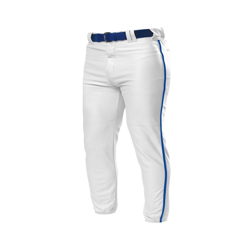 A4 Drop Ship Youth Pro Style Elastic Bottom Baseball Pant, Small, White/Royal