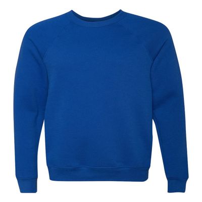 Bella Canvas Men's Rib Knit Raglan Sleeve Sweatshirt, True Royal, X-Large