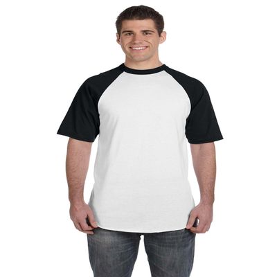 Augusta Sportswear Short-Sleeve Raglan T-Shirt, 3XL, WHITE/BLACK
