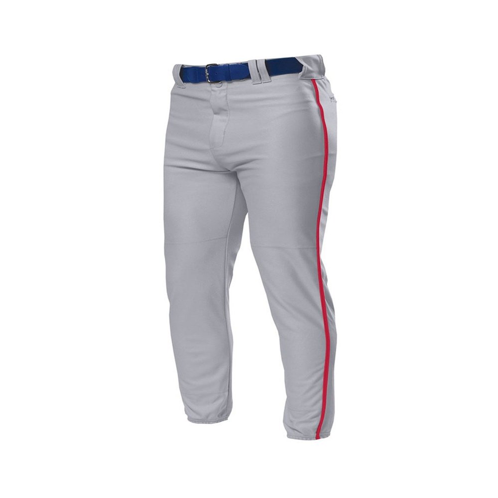 A4 Drop Ship Youth Pro Style Elastic Bottom Baseball Pant, XL, Grey/Scarlet