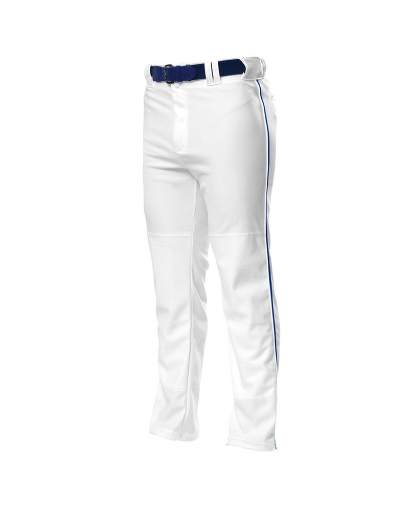 A4 Drop Ship Adult Pro Style Open Bottom Baggy Cut Baseball Pant, 3XL, White/Royal