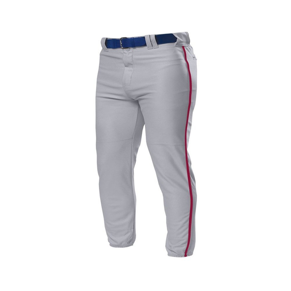 A4 Drop Ship Youth Pro Style Elastic Bottom Baseball Pant, XS, Grey/Cardinal