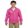 Harriton Youth 8 oz. Full-Zip Fleece, XL, CHARITY PINK view 1