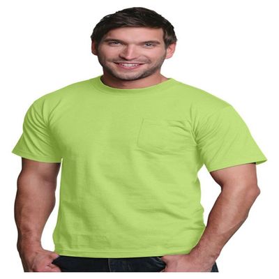 Bayside Adult Pocket Tee, Small, Lime
