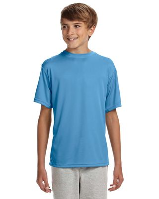 A4 Youth Short-Sleeve Cooling Performance Crew, Small, Light Blue