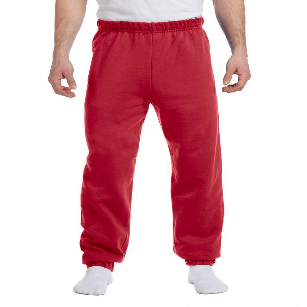 Jerzees mens 8 oz. 50/50 NuBlend Fleece Sweatpants(973)-TRUE RED-L