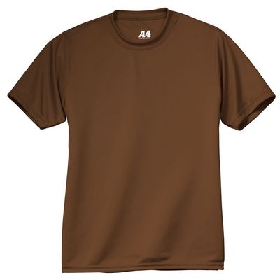 A4 Youth Short-Sleeve Cooling Performance Crew, Small, Brown