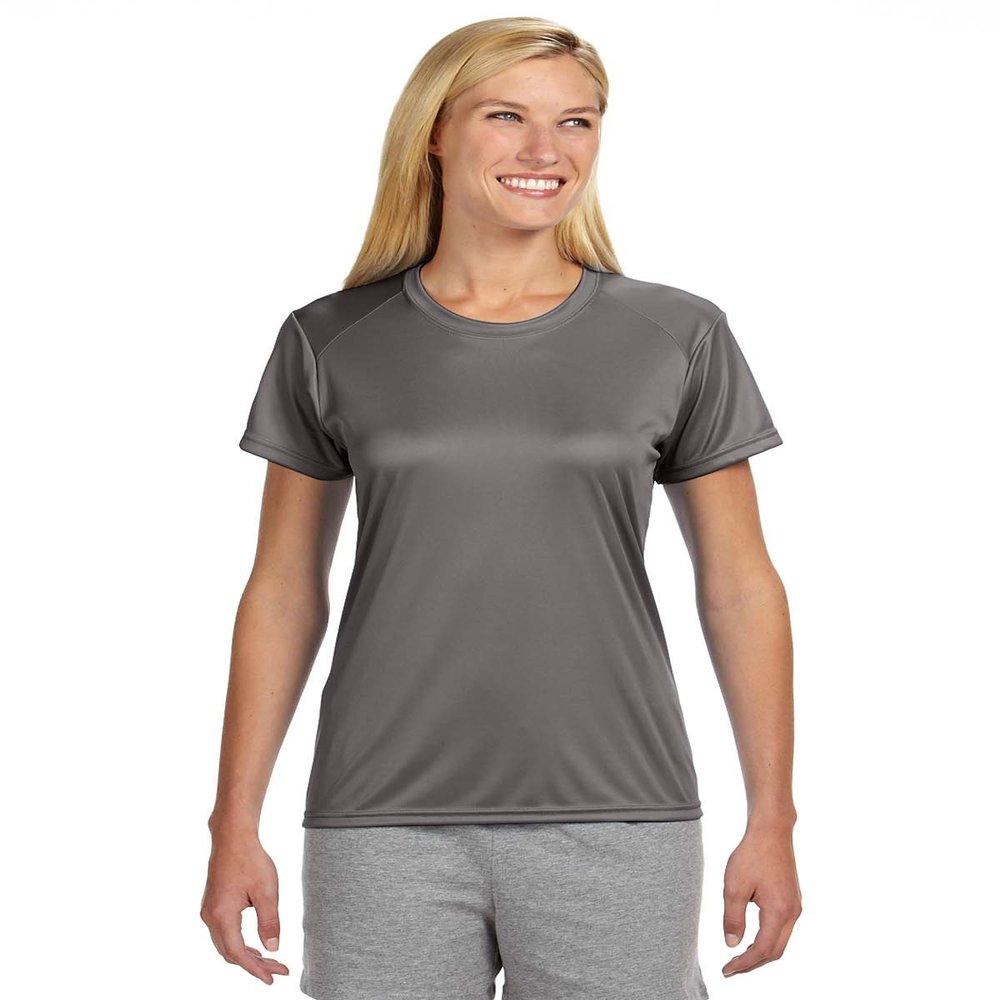 A4 Ladies' Short-Sleeve Cooling Performance Crew, 2XL, Graphite
