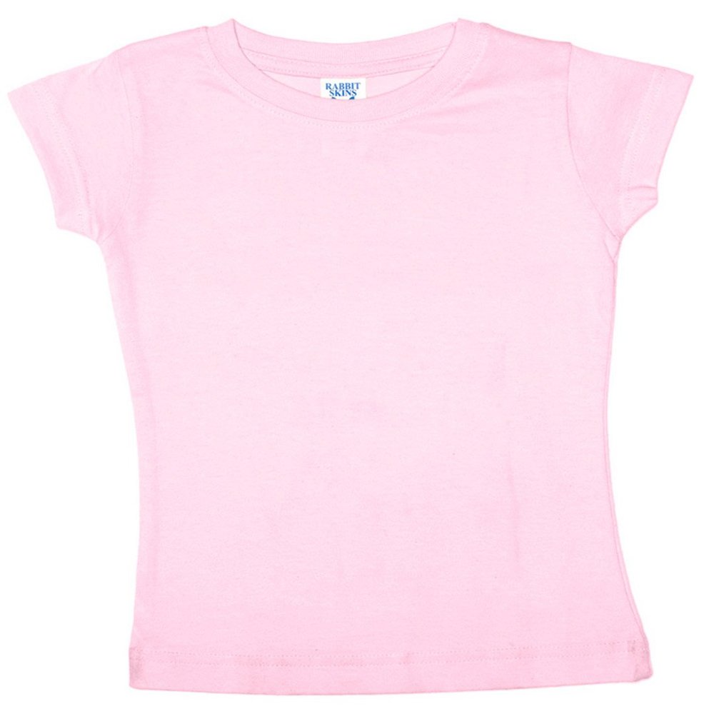 RABBIT SKINS s 4.5 oz. Fine Jersey Longer Length T-Shirt (3316) Pink, 4T